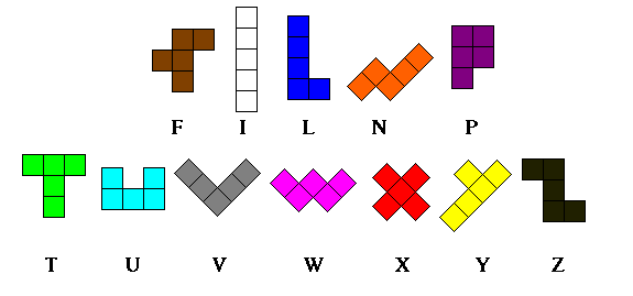 the 12 Pentominoes